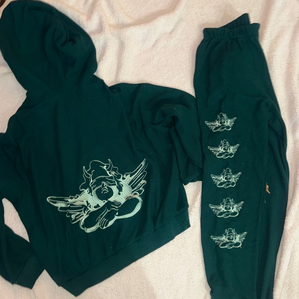 BOYS LIE Green Hoodie and Joggers Set